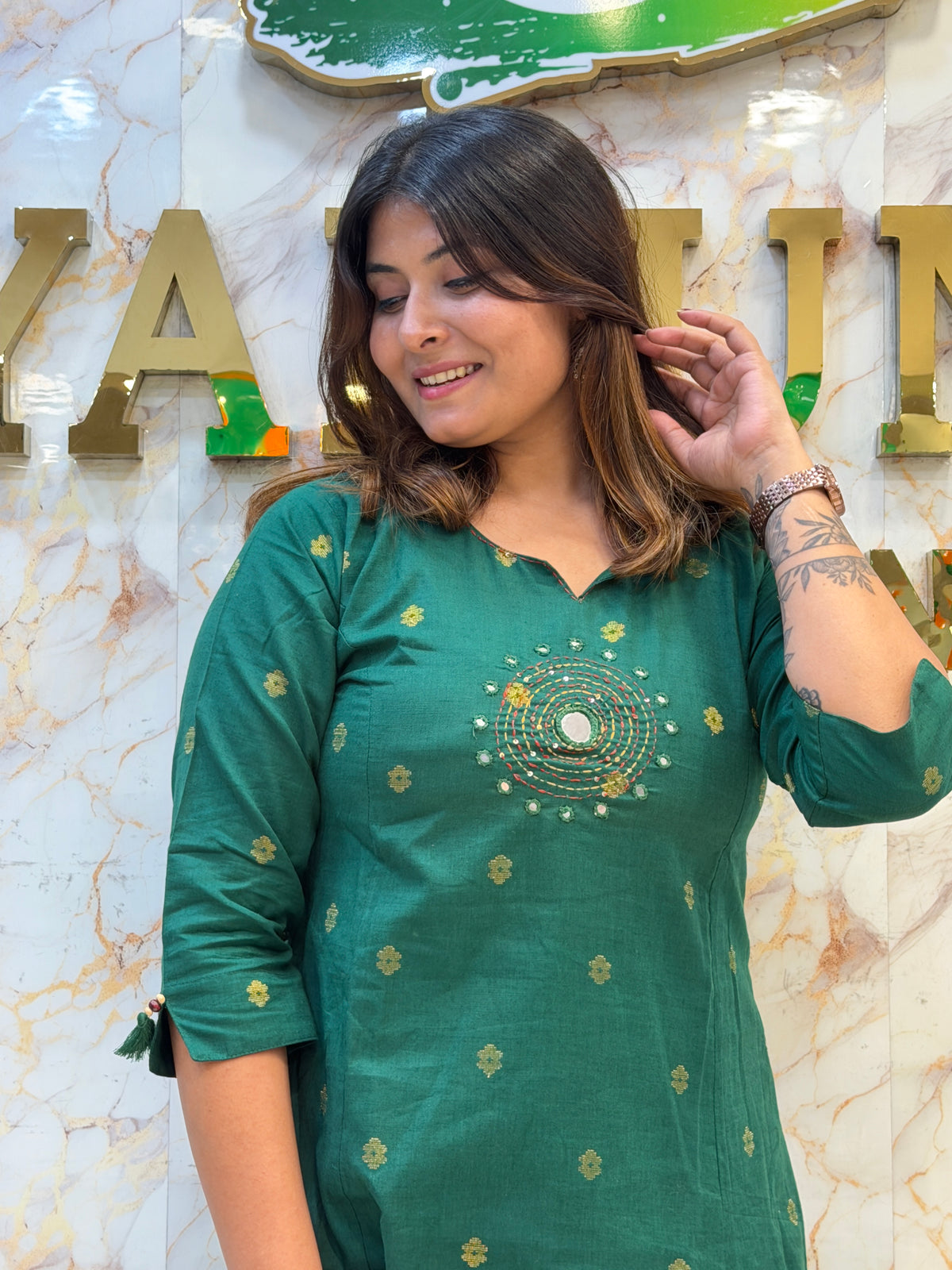 Classic Cotton A-Line Kurti Pant Set ✨