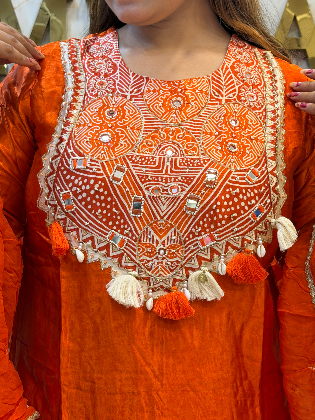 🧡 Gaji Silk Kurti dupatta pant Set
