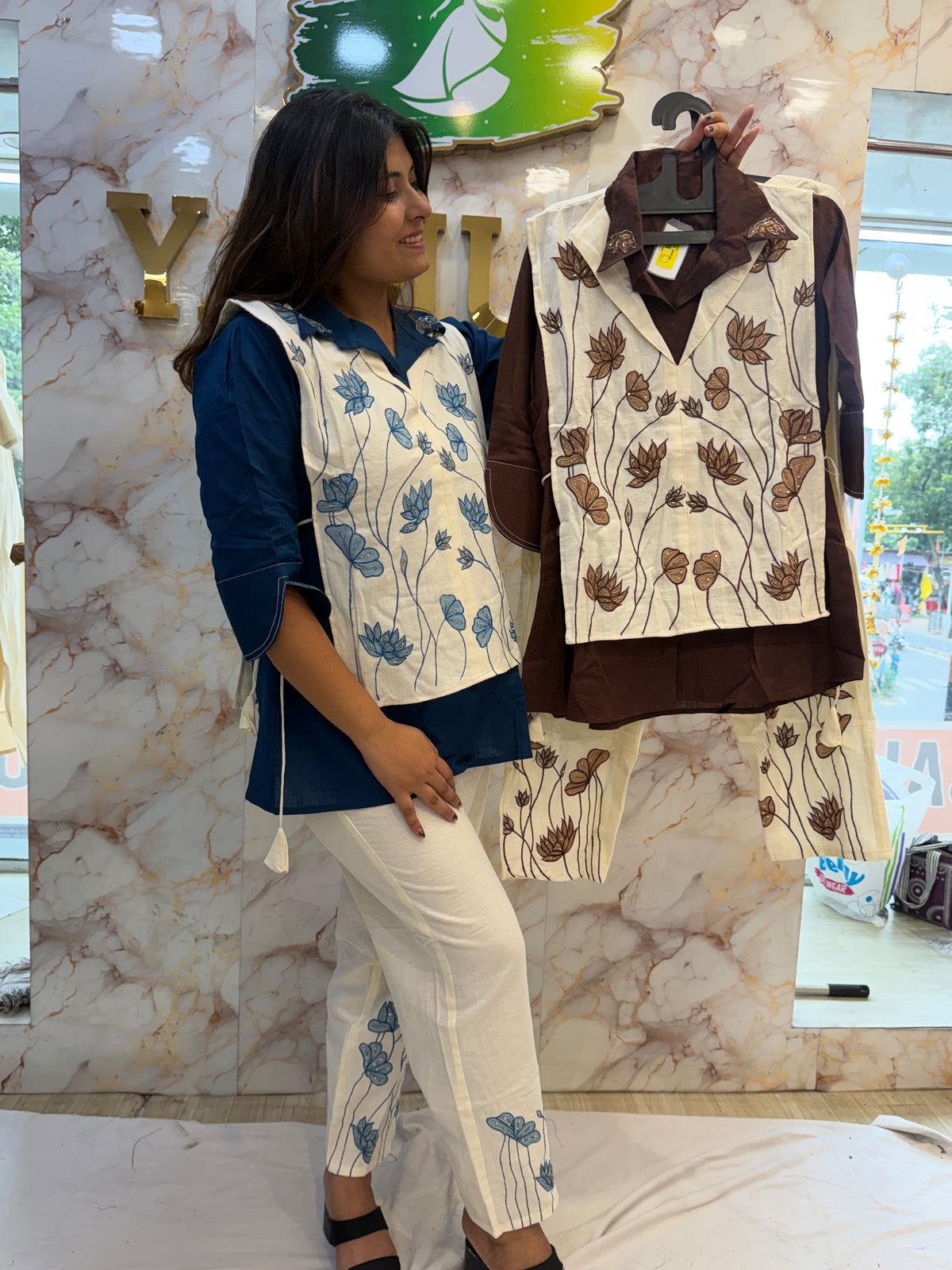 Khadi Cotton Jacket Style Co-Ord Set ✨