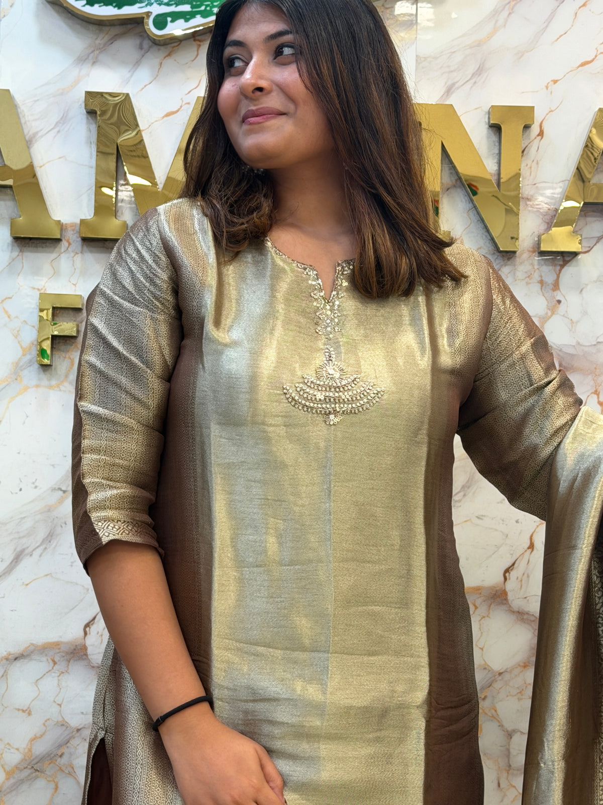 Banarasi Elegance in Giraffe Silk