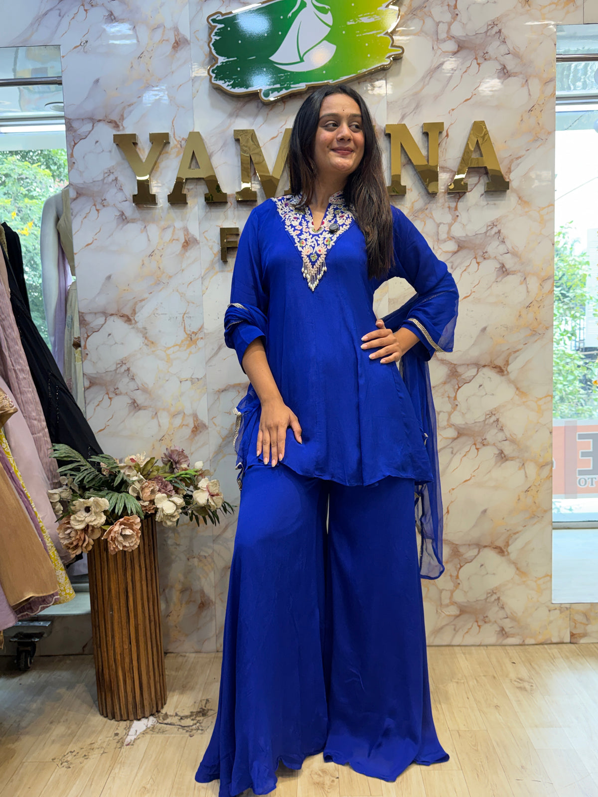 Black & Royal Blue Indo-Western Set