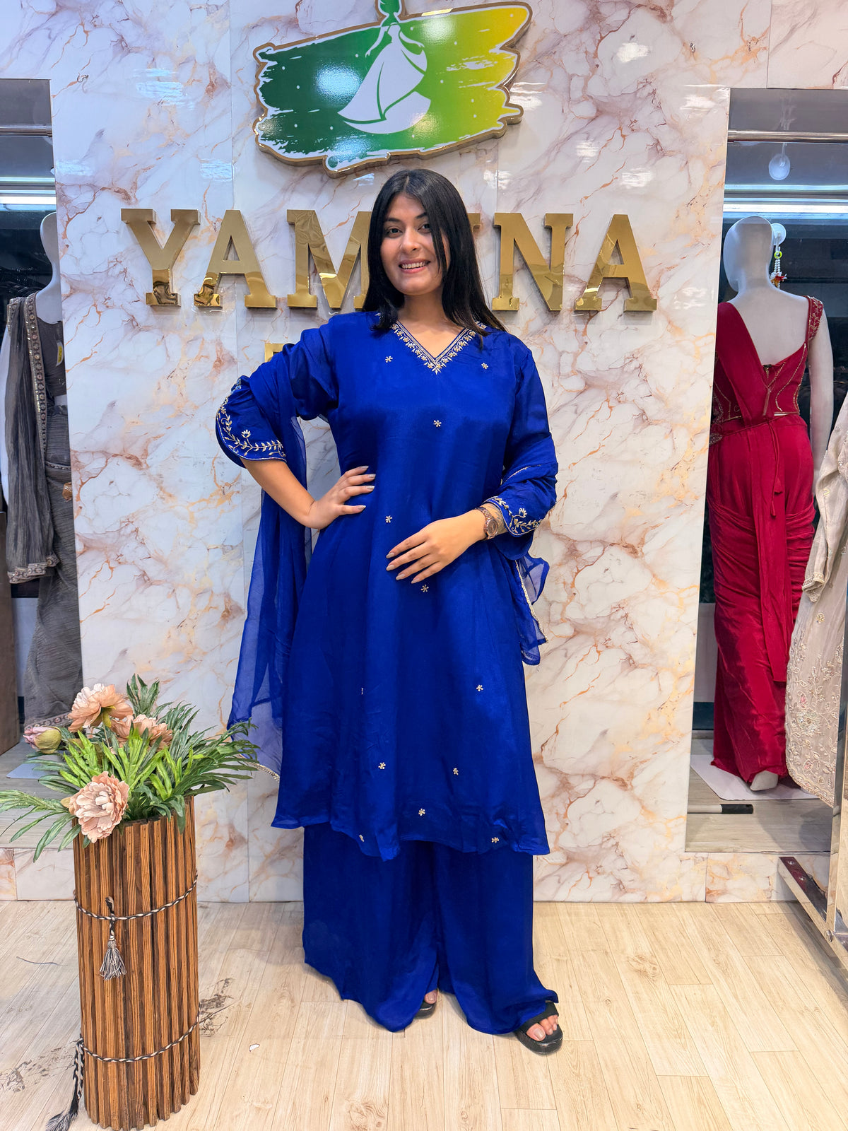 Embroidered Kurti Palazzo Set ✨