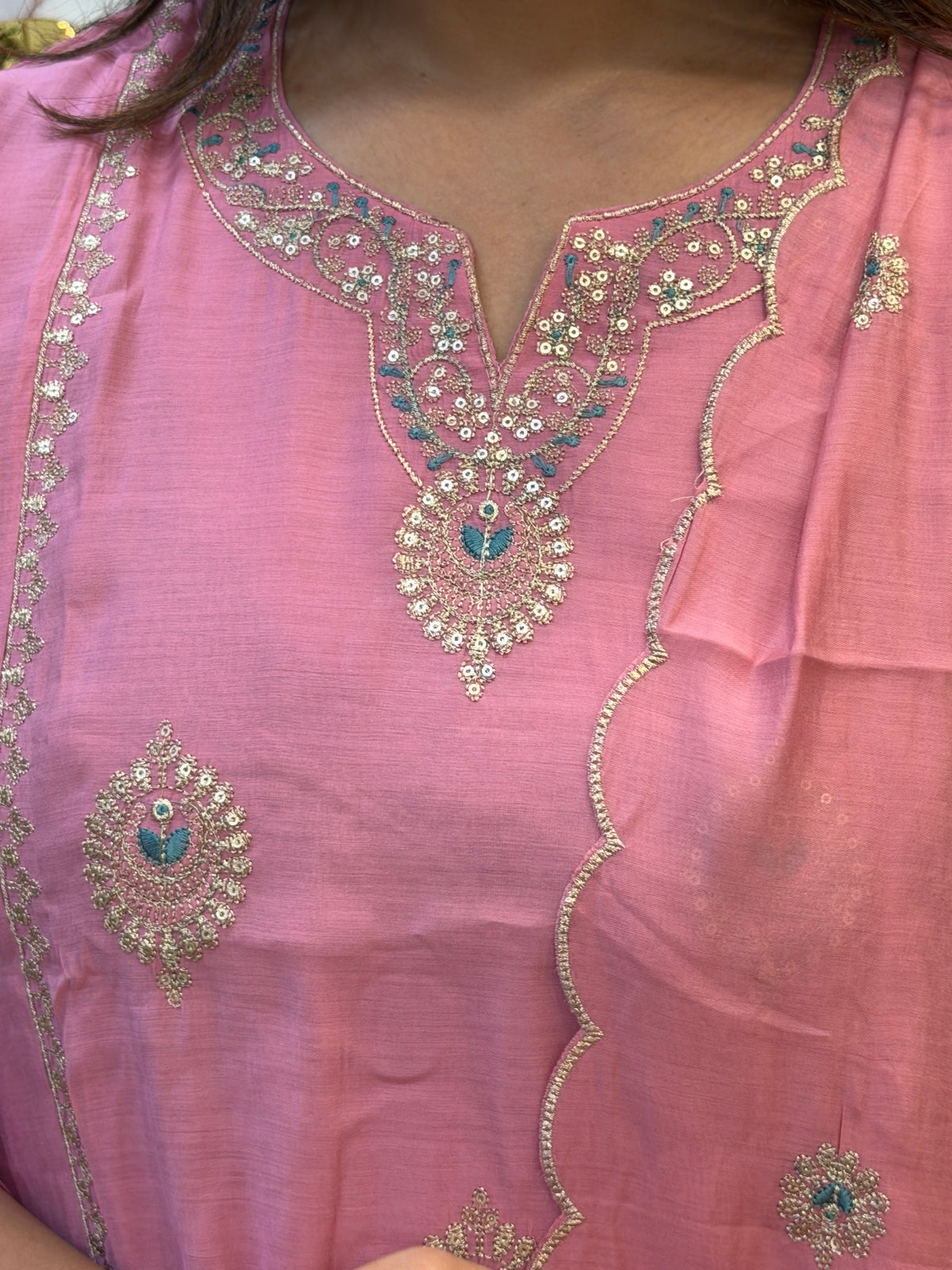 🌸 Blush Elegance Kurti Pant Dupatta Set