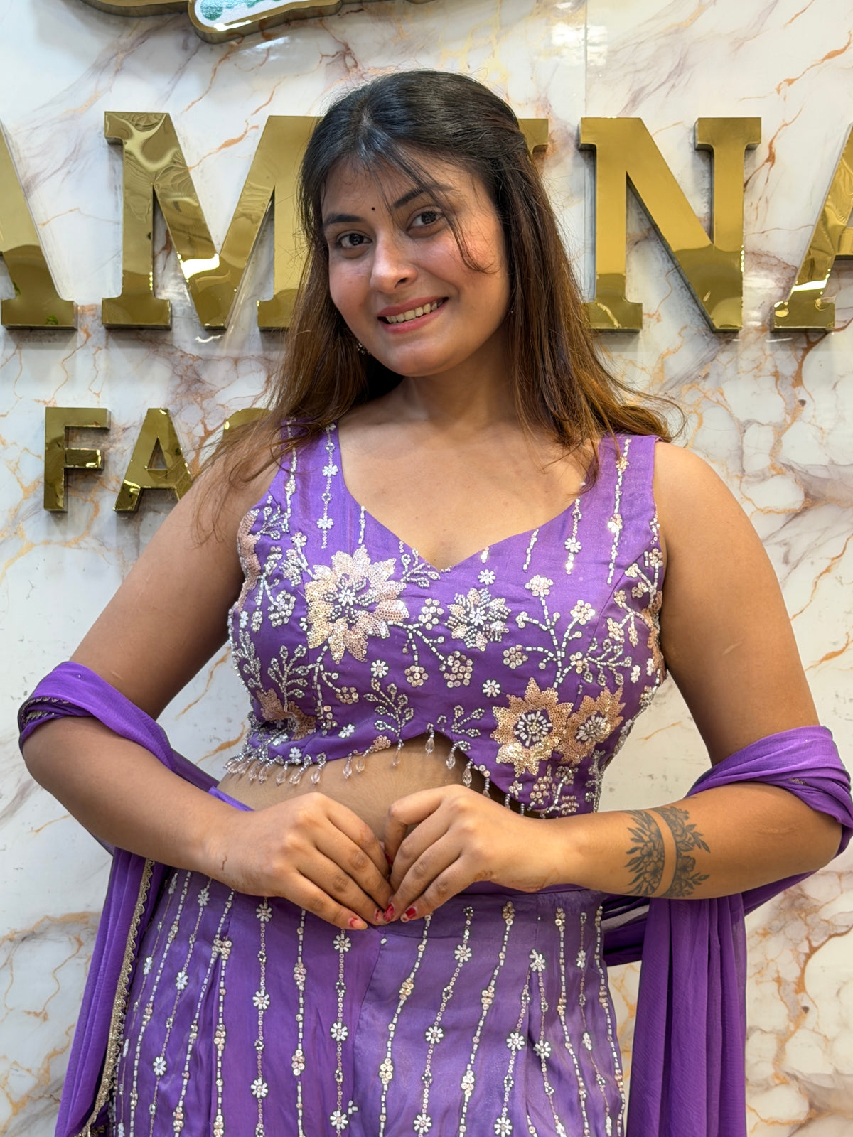 💜 Royal Shimmer Indo-Western