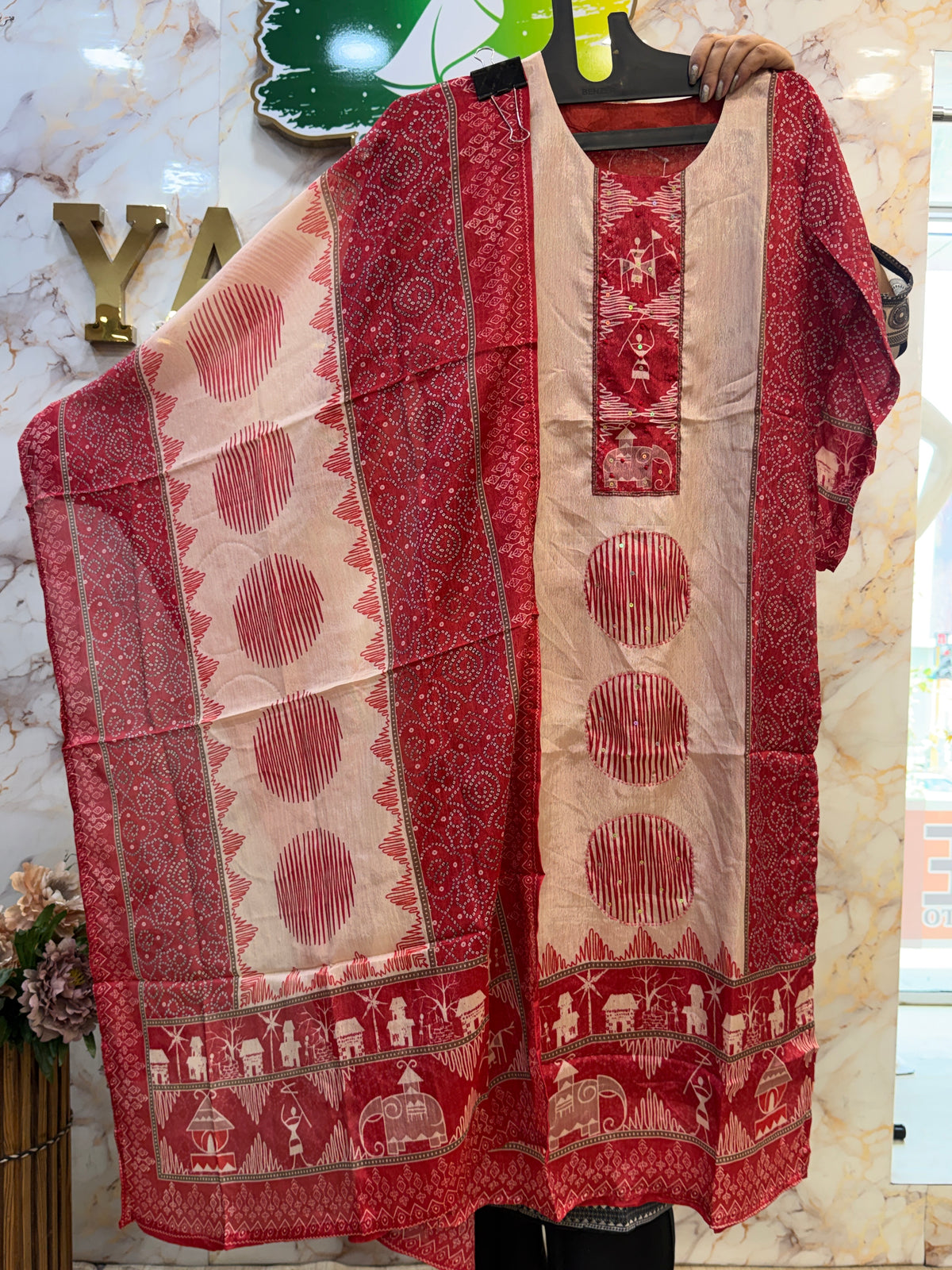 💫POLY CHINON KURTI DUPATTA SET💫