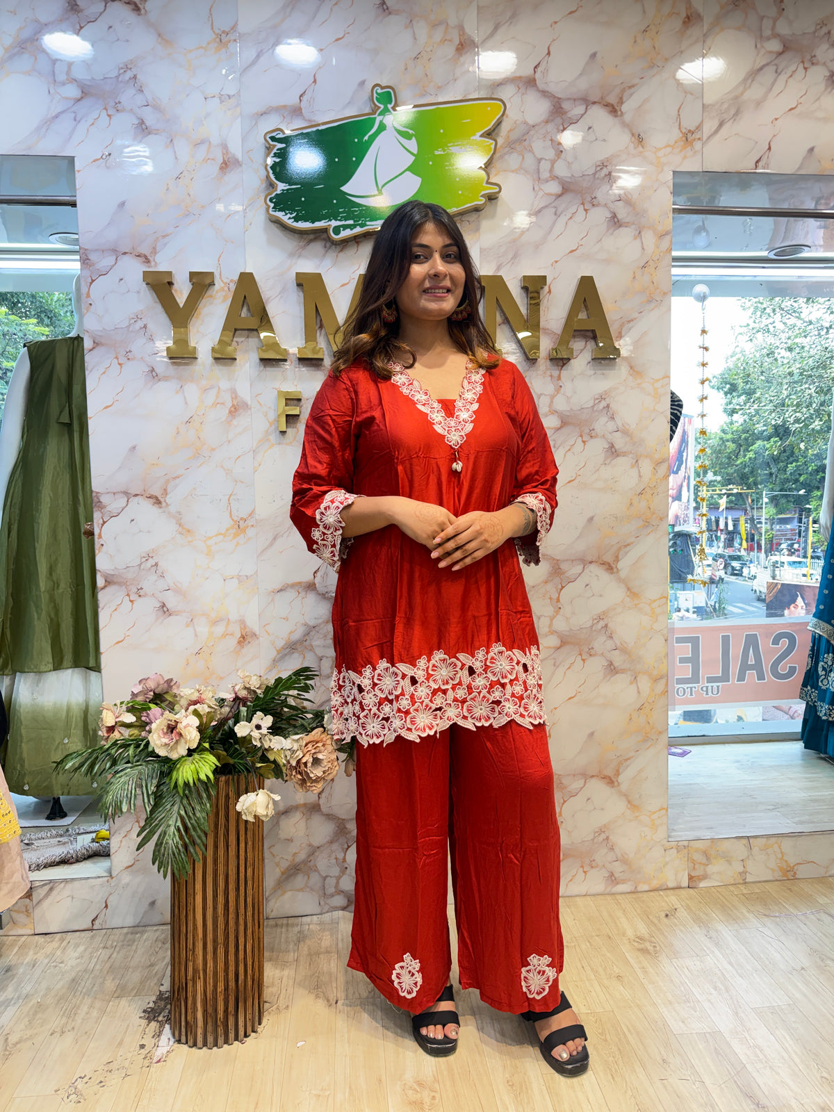 Elegant Malai Muslin Co-ord Set with Cut Work