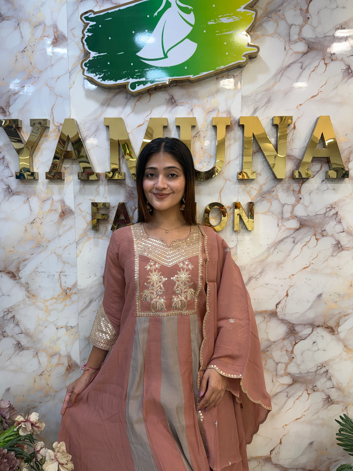Two-Tone Roman Mul Chanderi Anarkali