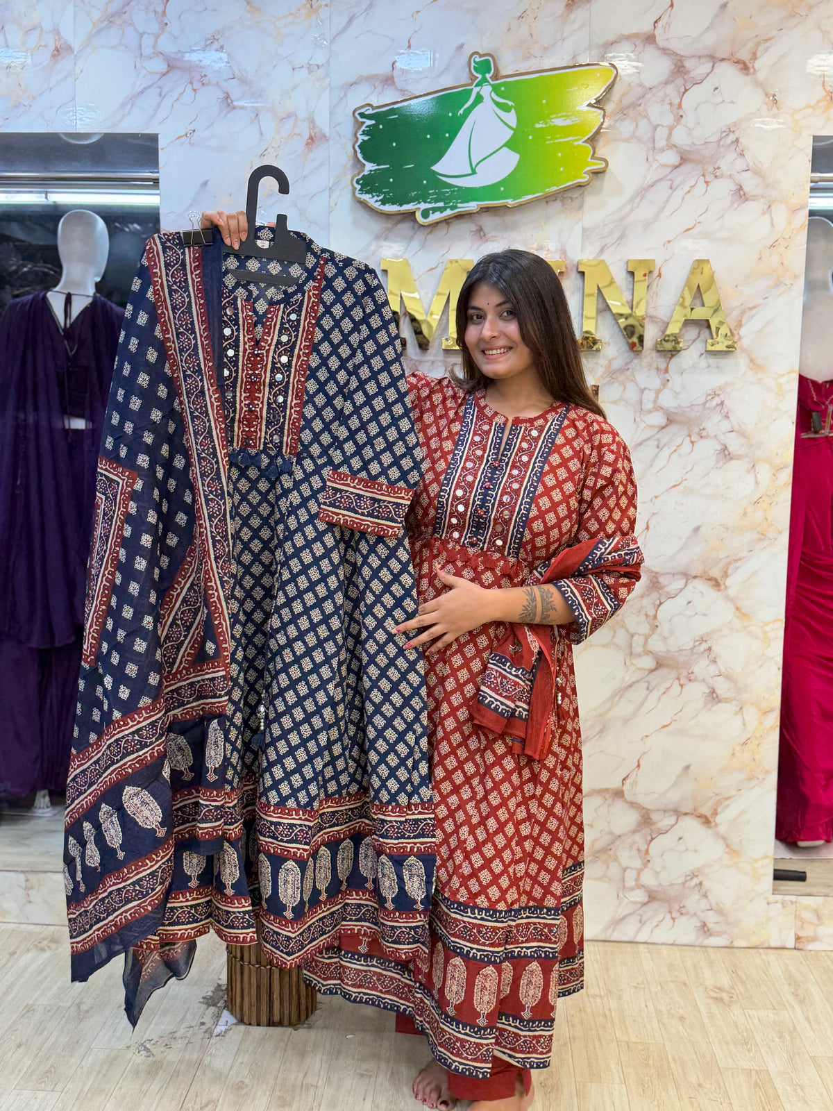 ❤️ Rustic Printed Kurti Pant Dupatta Set