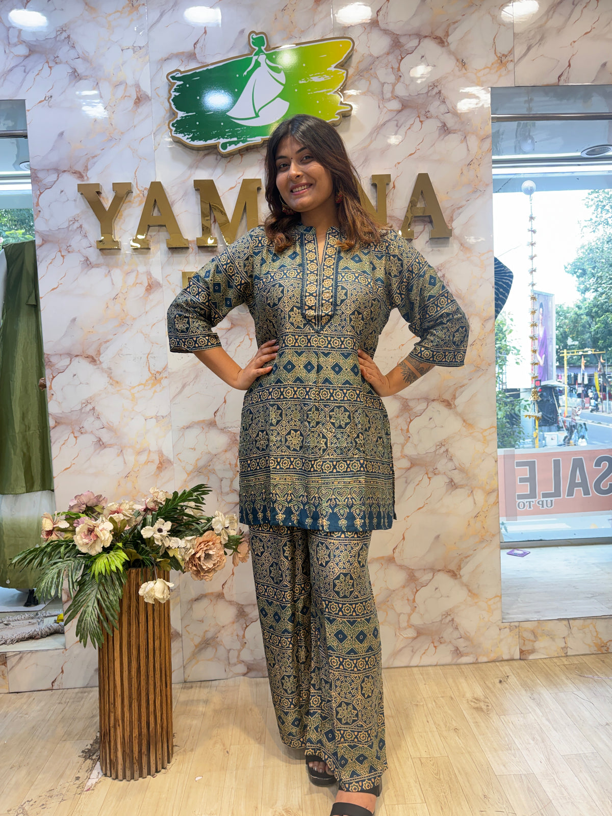 Printed Malai Muslin Co-ord Set for Women