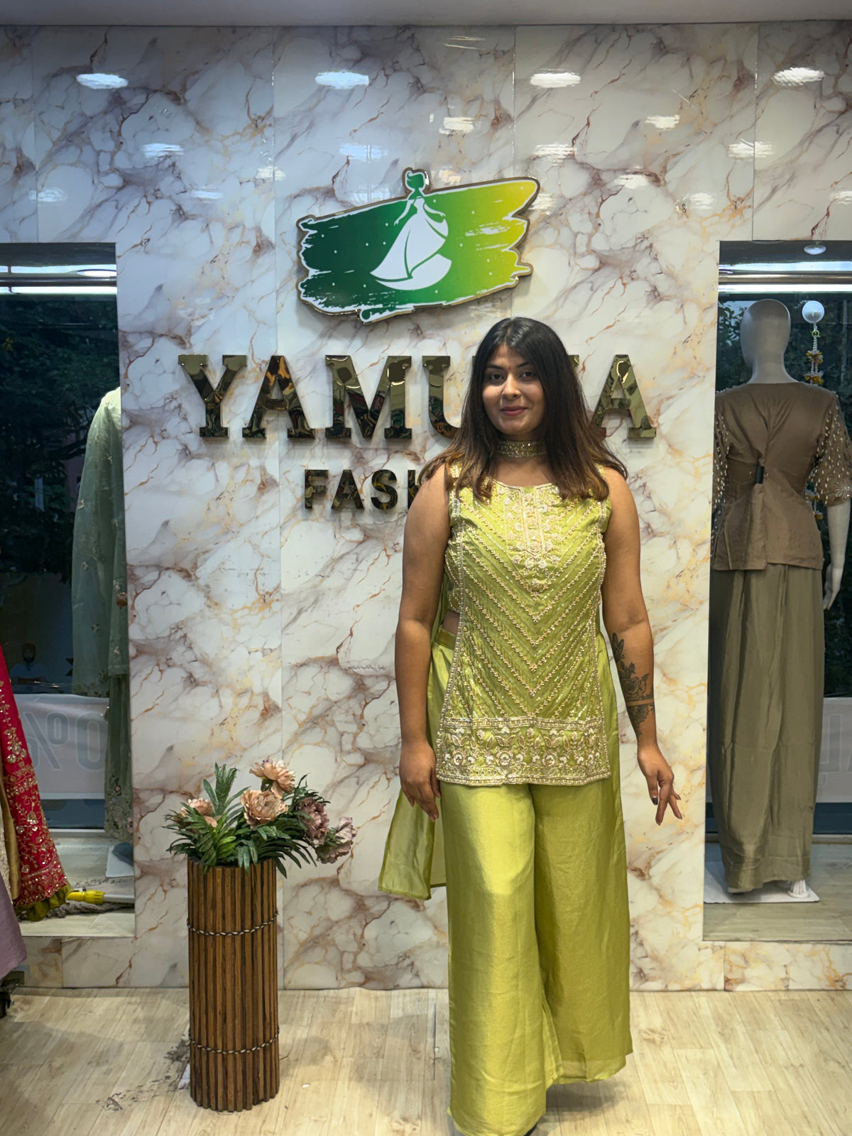 💚 Lime Luxe Indo-Western Set