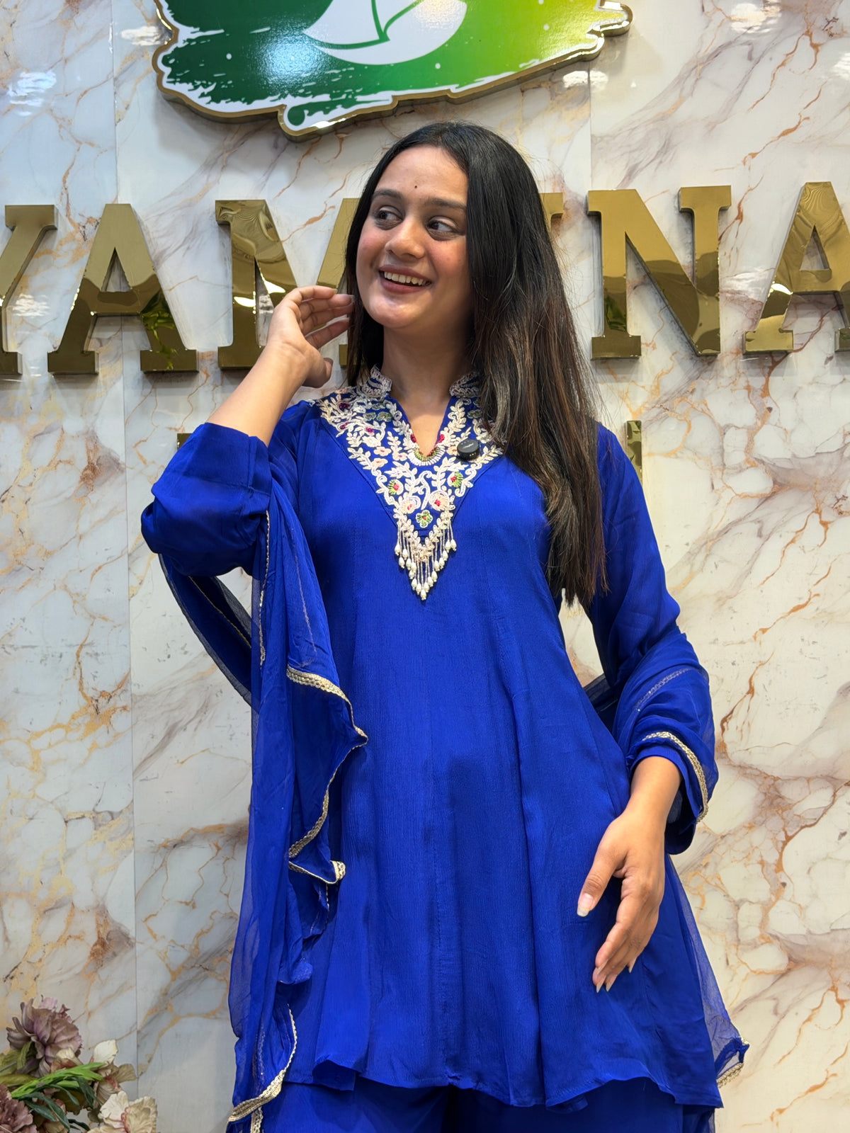 Black & Royal Blue Indo-Western Set