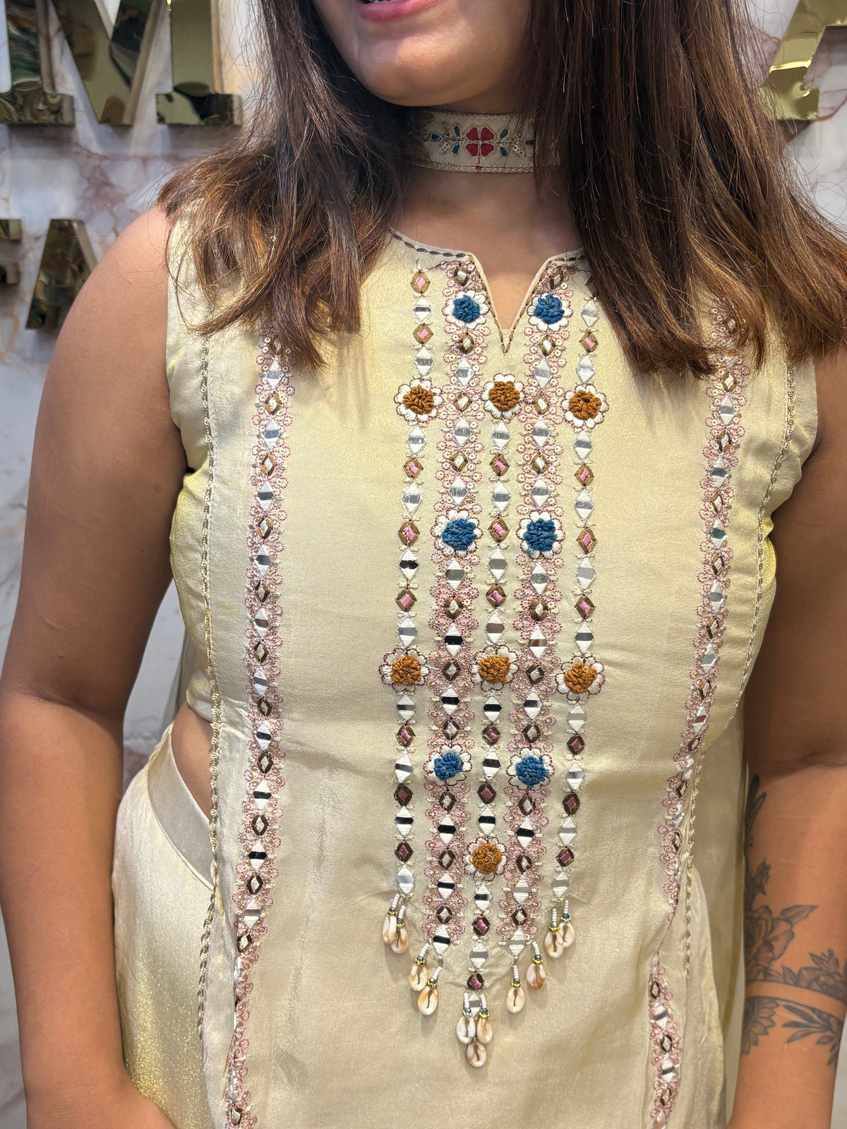 🤍 Champagne Grace Indo-Western ✨