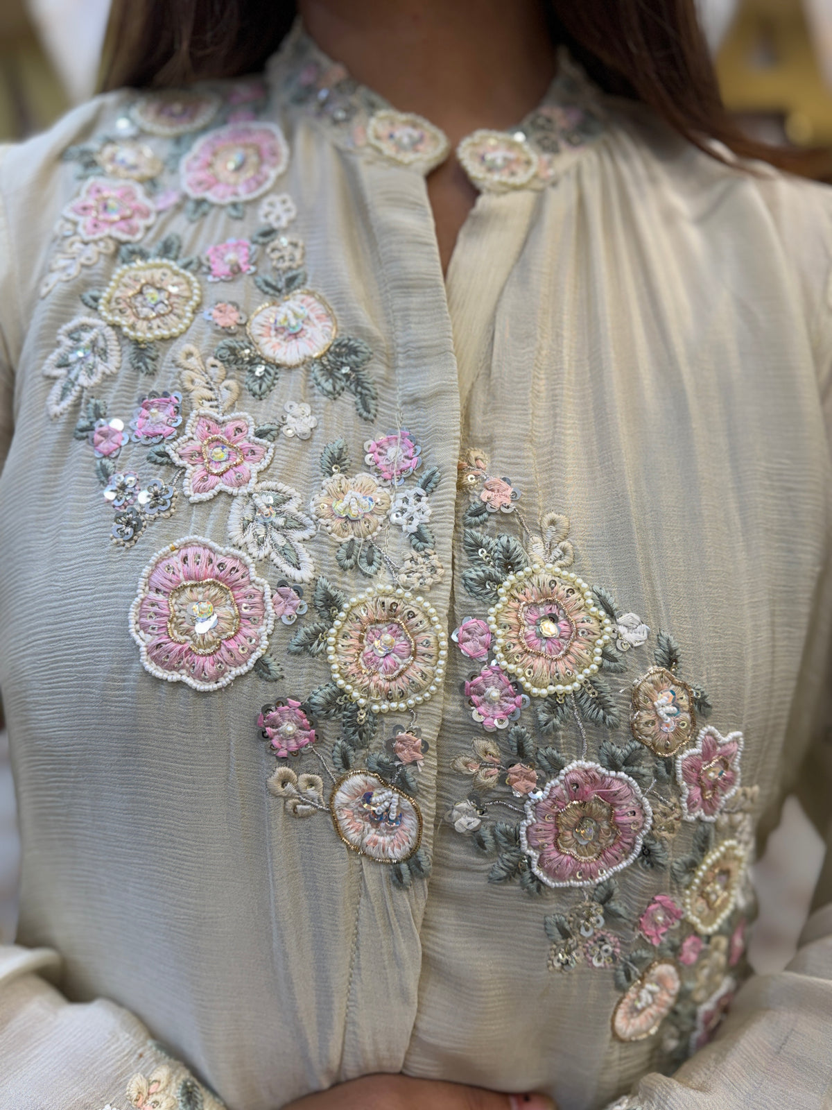 🤍 Ivory Bloom Embroidered Co-Ord Set ✨