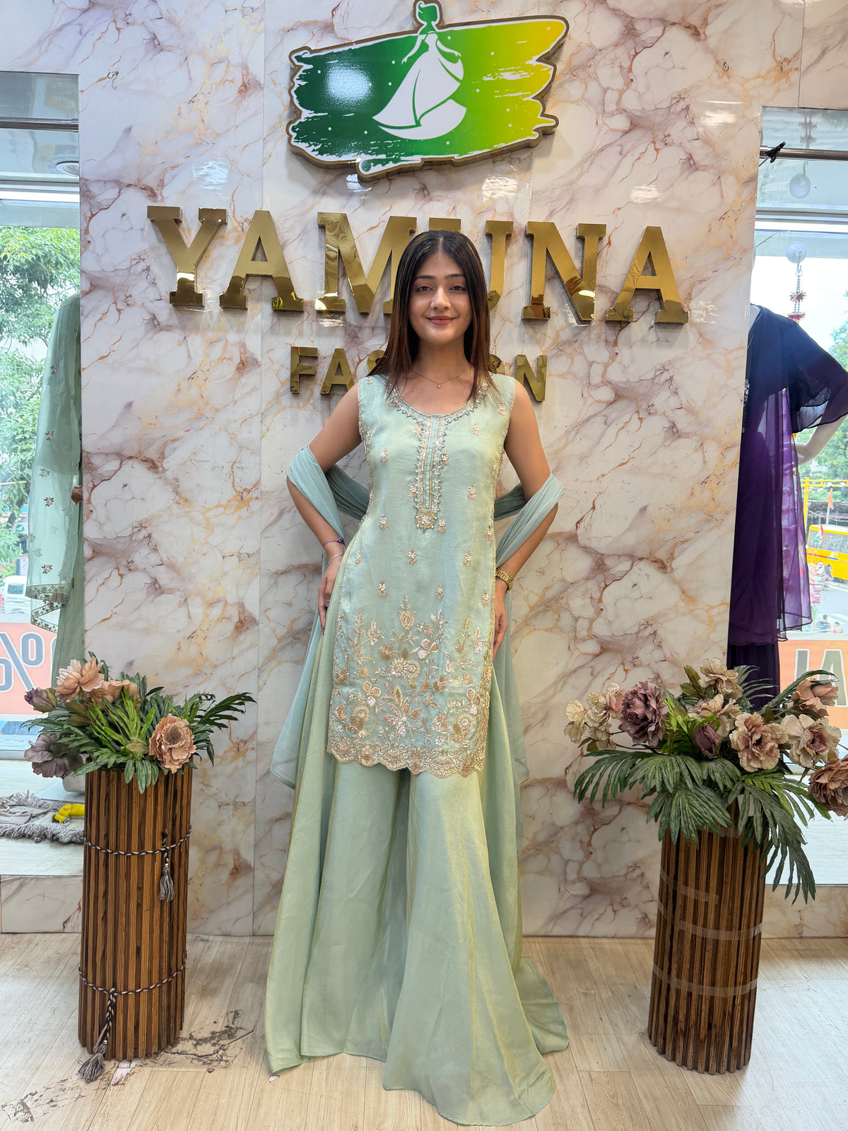 Premium Hand-Embroidered indo western dress