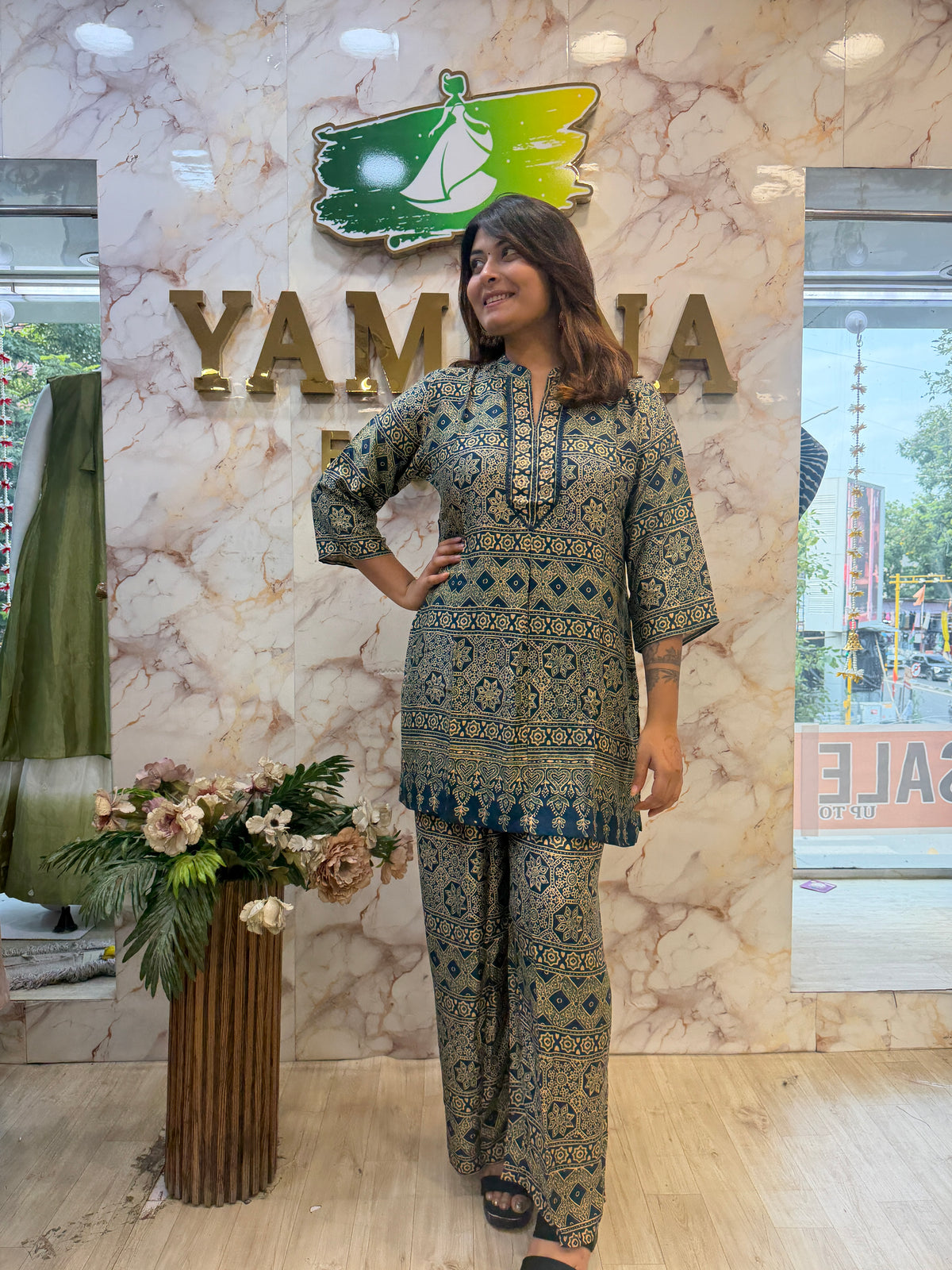 Printed Malai Muslin Co-ord Set for Women