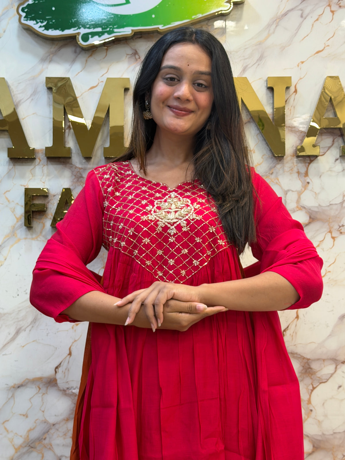 Mul Chanderi Two-Tone Anarkali