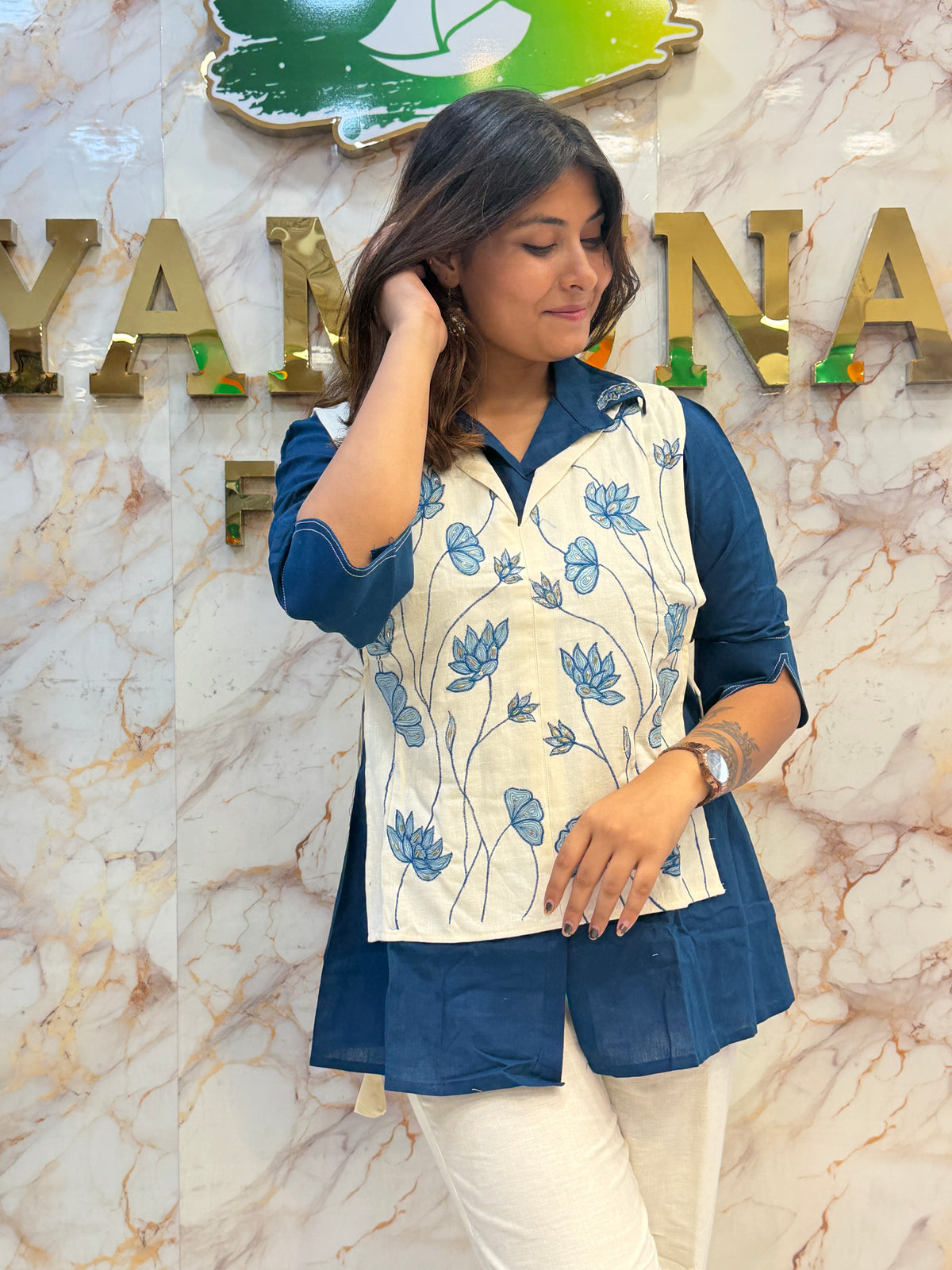 Khadi Cotton Jacket Style Co-Ord Set ✨