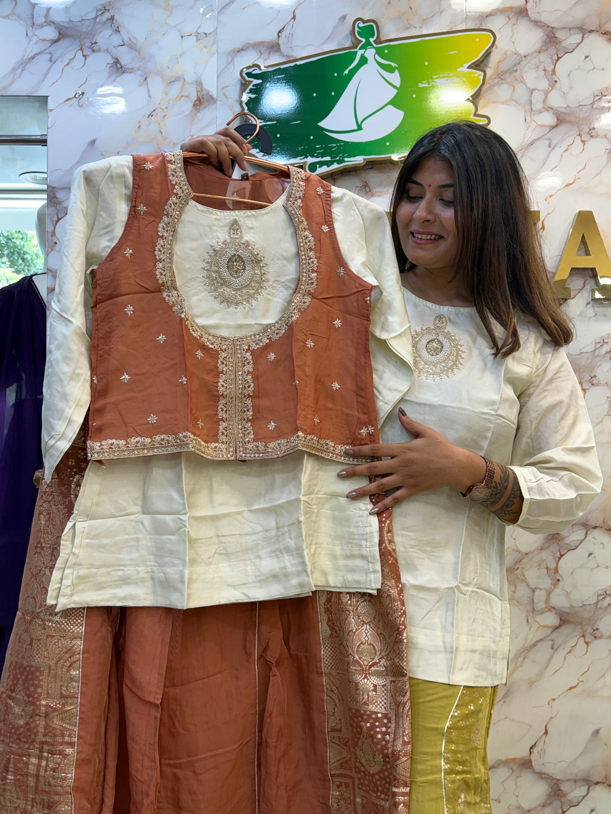 ✨ Royal Banarasi Indo-Western Elegance ✨