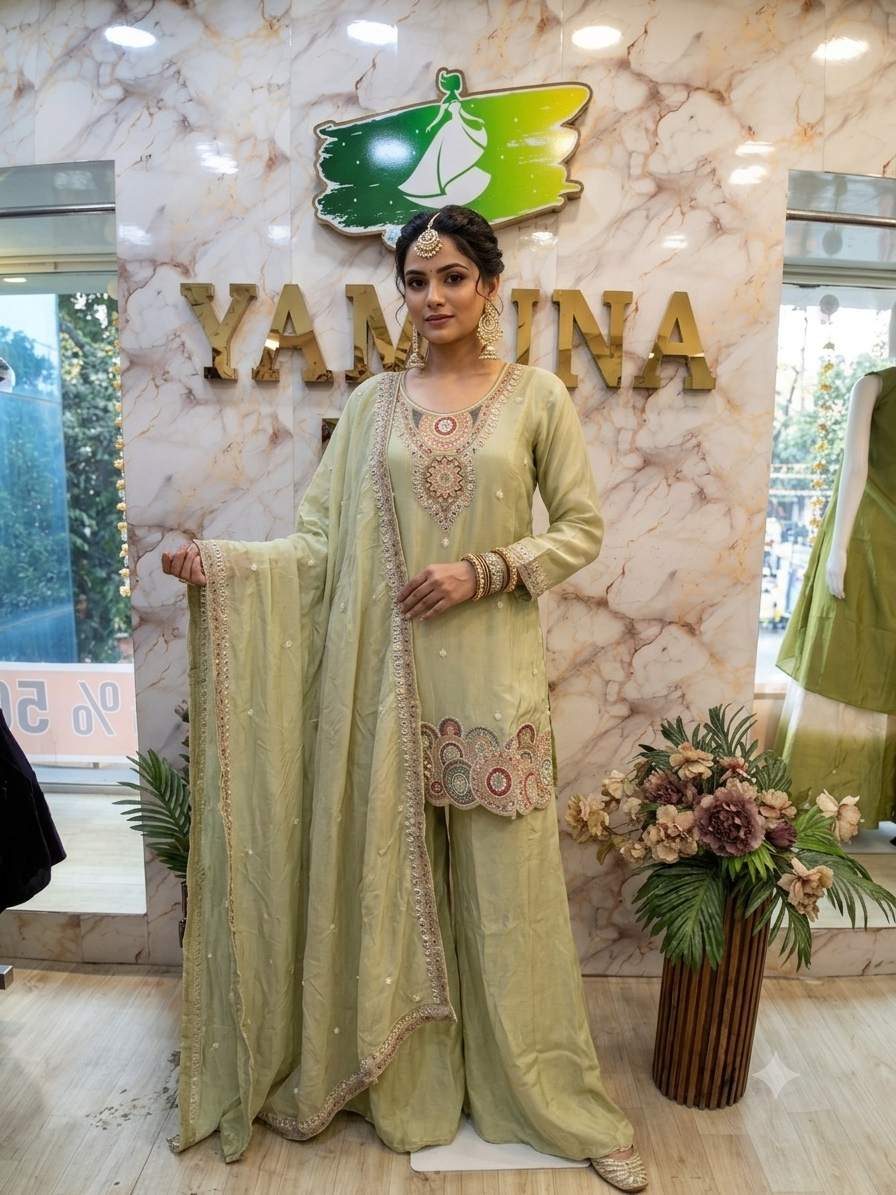 Graceful Crepe Silk Festive Set