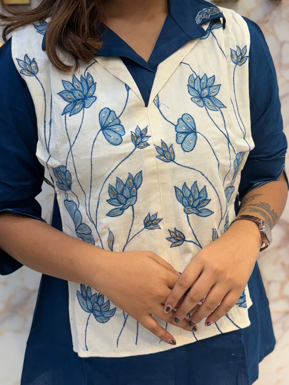 Khadi Cotton Jacket Style Co-Ord Set ✨