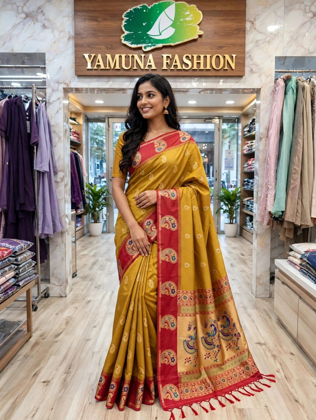 🌿 Elegant Sage Printed Saree 💖✨