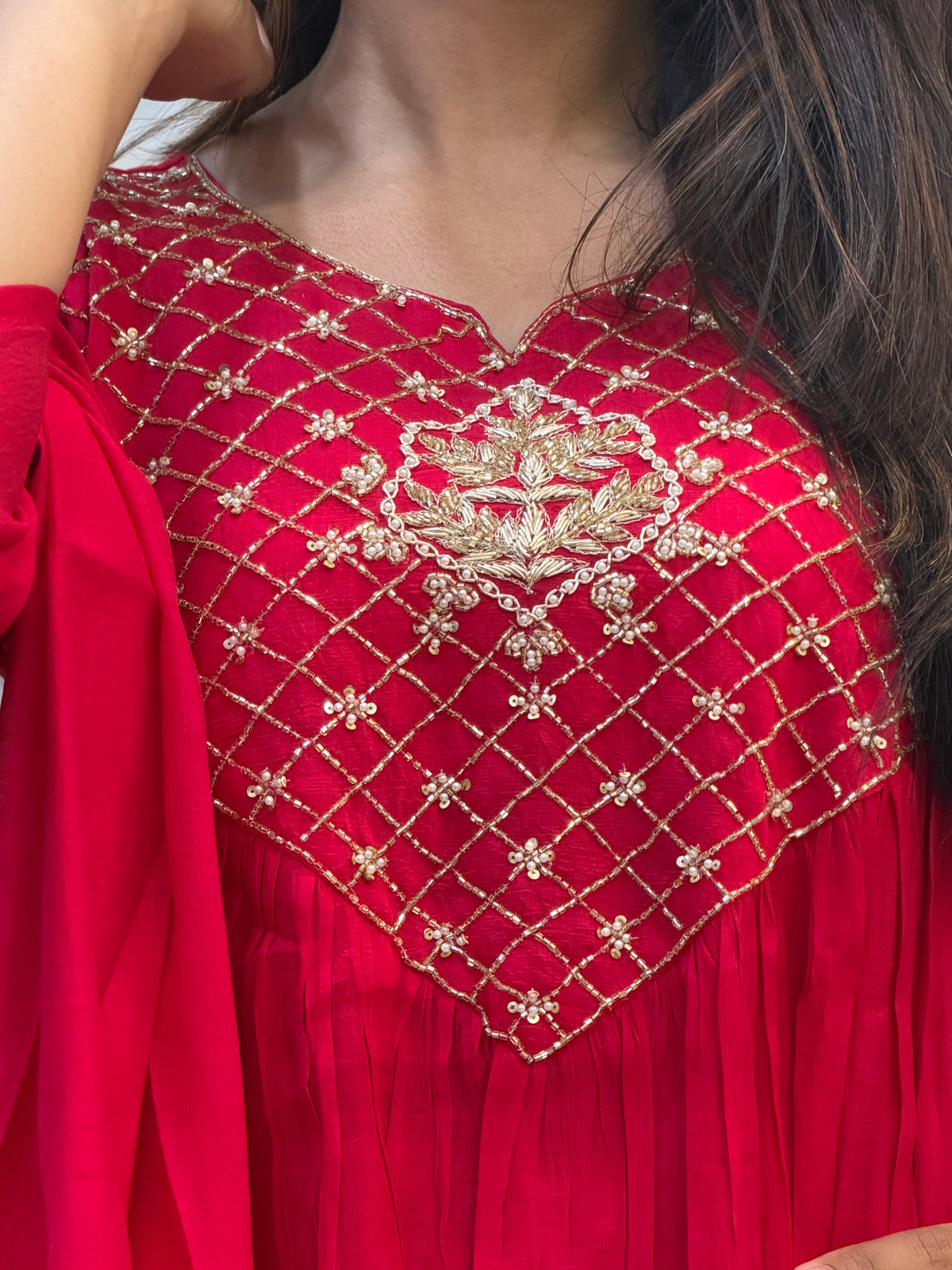 Mul Chanderi Two-Tone Anarkali