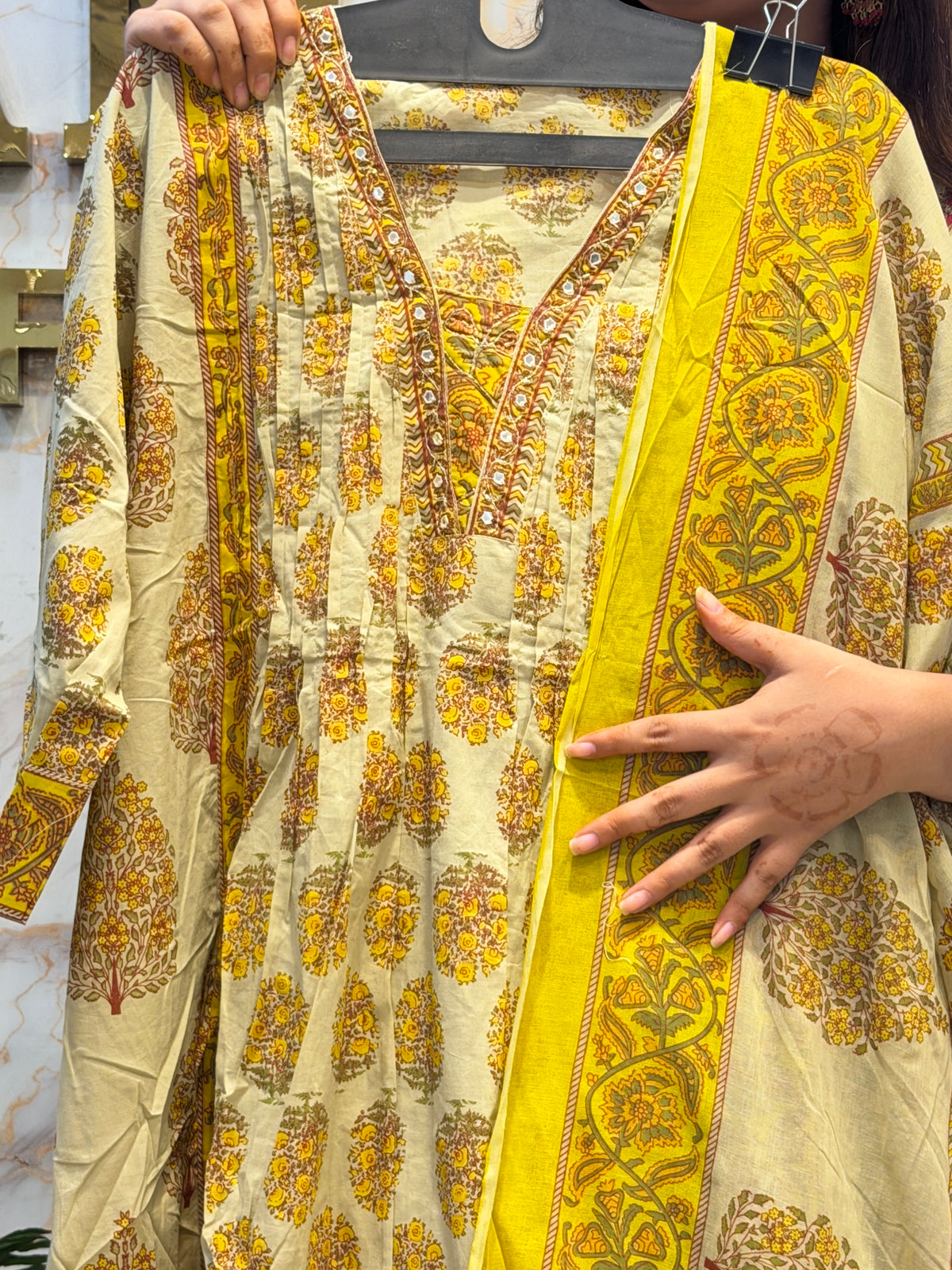 Elegant Jaipuri Cotton Anarkali Dress