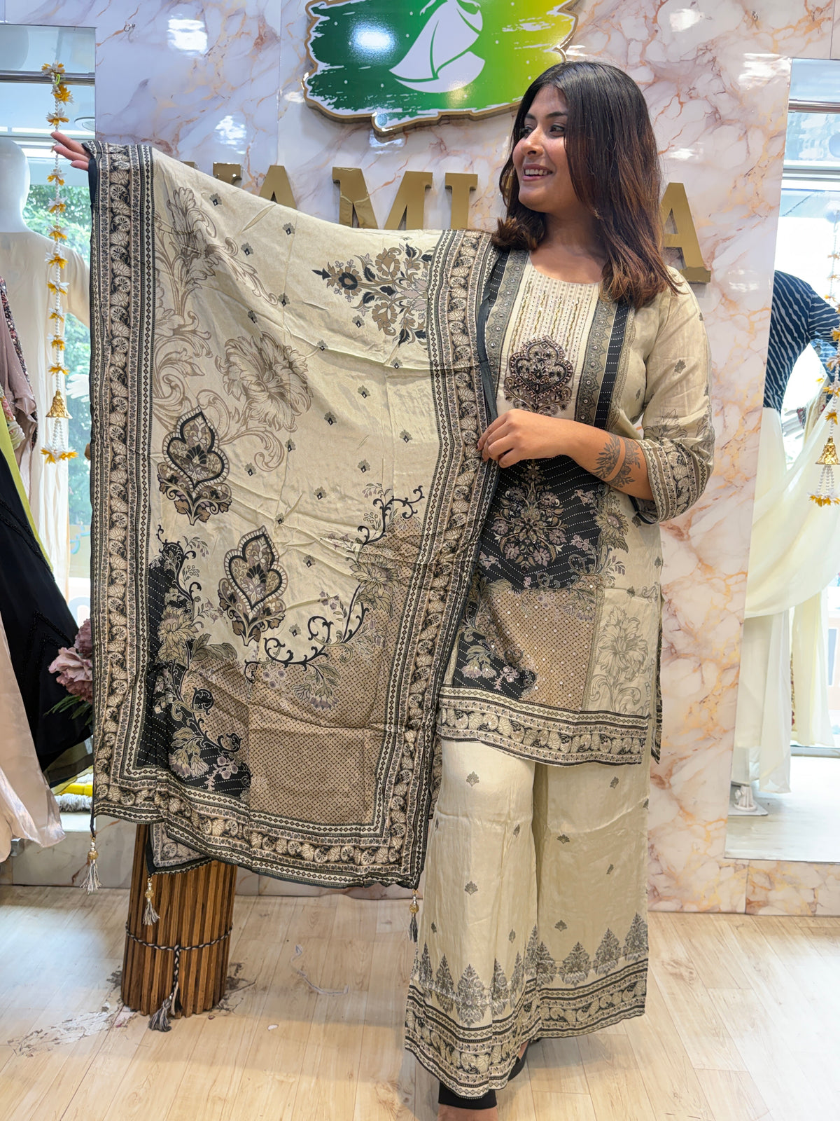 Pakistani Print Crepe Silk Set
