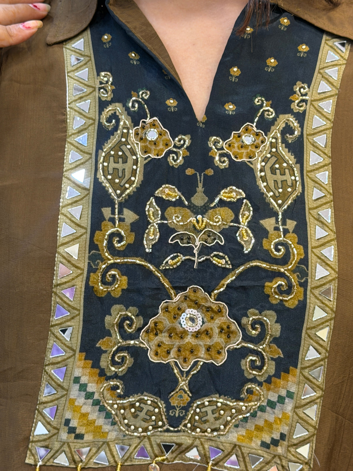 🤎 Royal Mocha Embroidered Kurta Set
