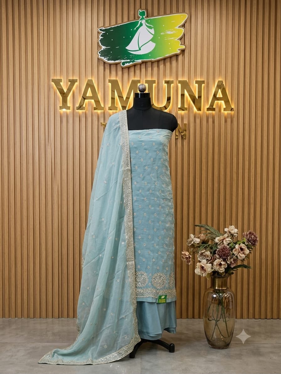 Premium Lakhnavi & Bandhej Cotton Suit