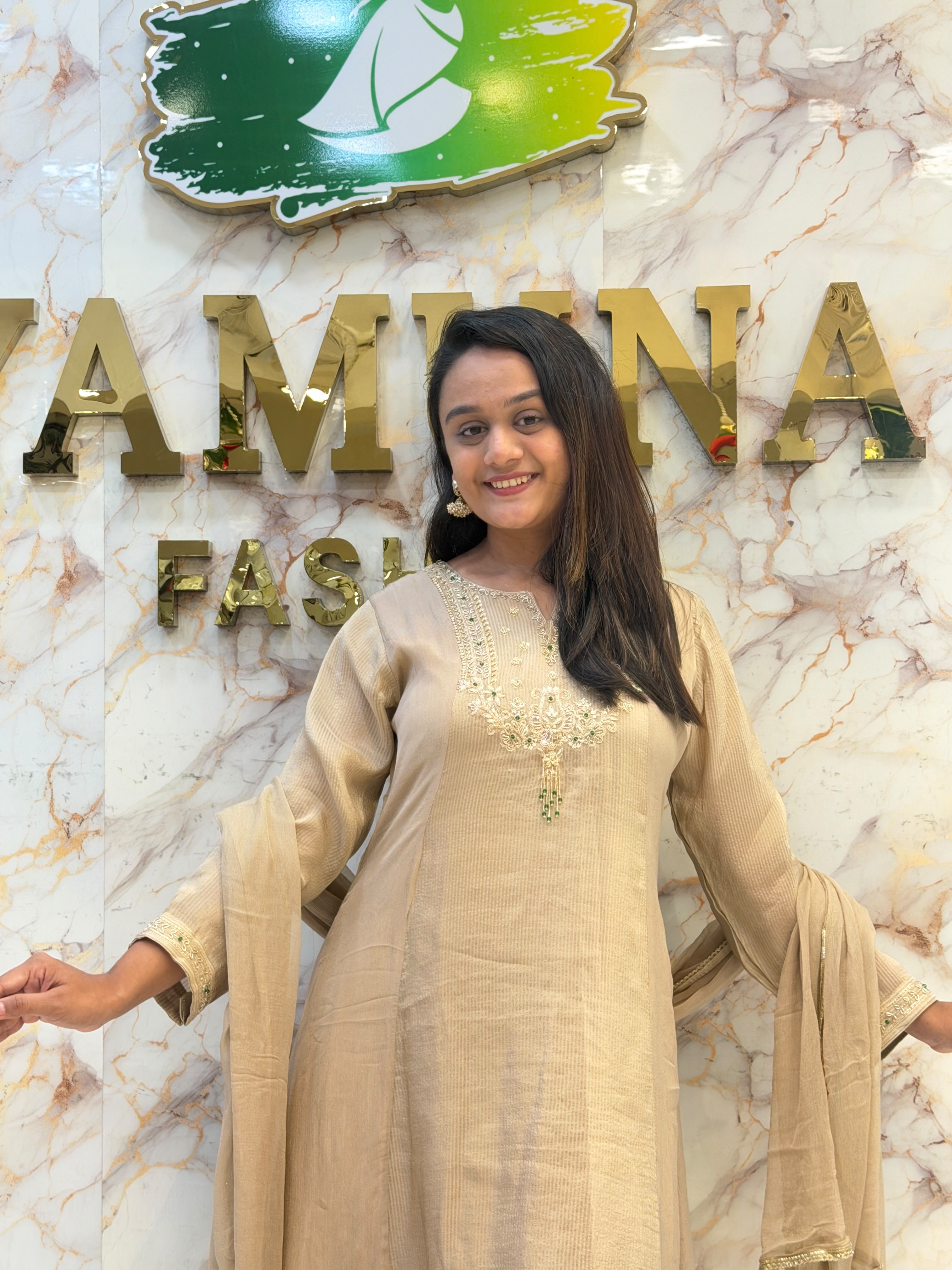 Royal Chinon Salsa Anarkali with Handcrafted Jardosi Work