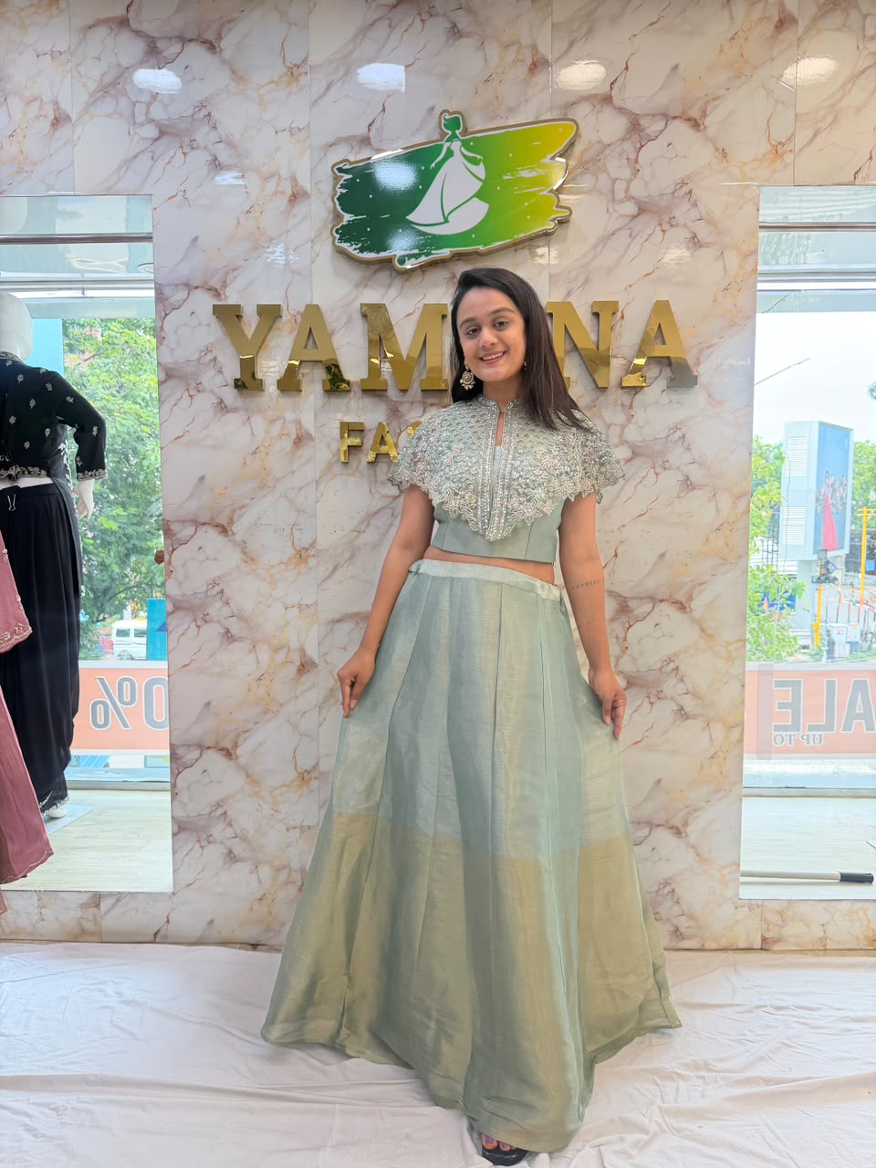 Festive Silk Blend Anarkali Set Plus Size