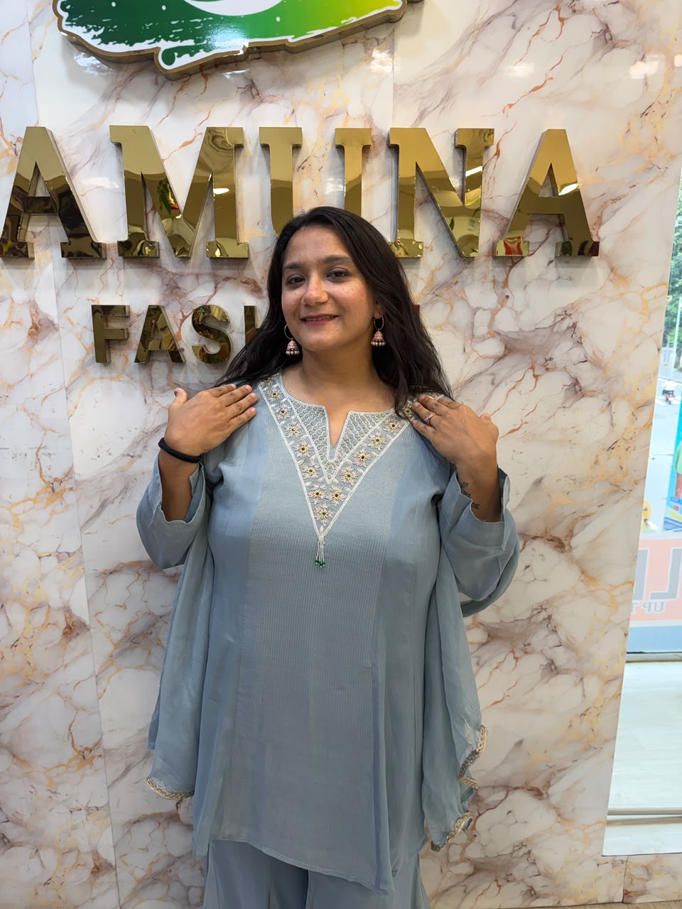 Lucknowi Chikankari Rayon Tunic Top
