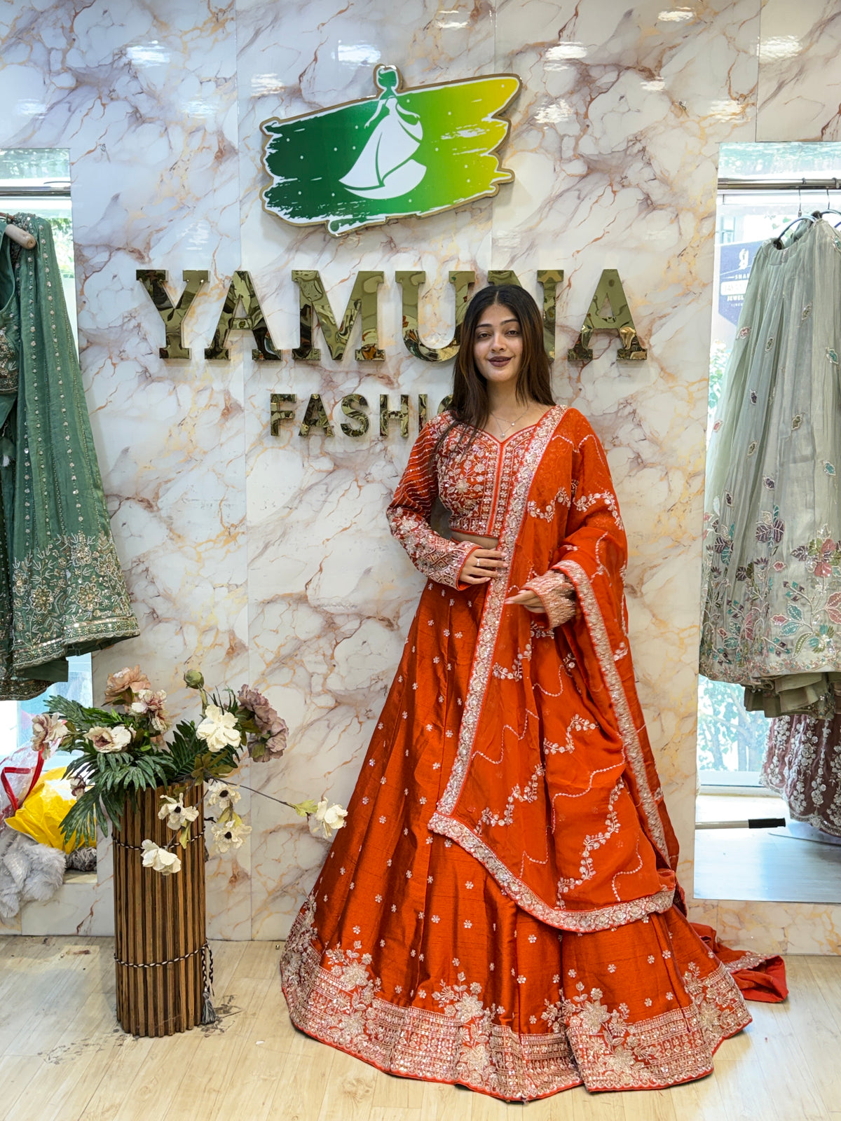 Rust Royale Handwork Lehenga ✨