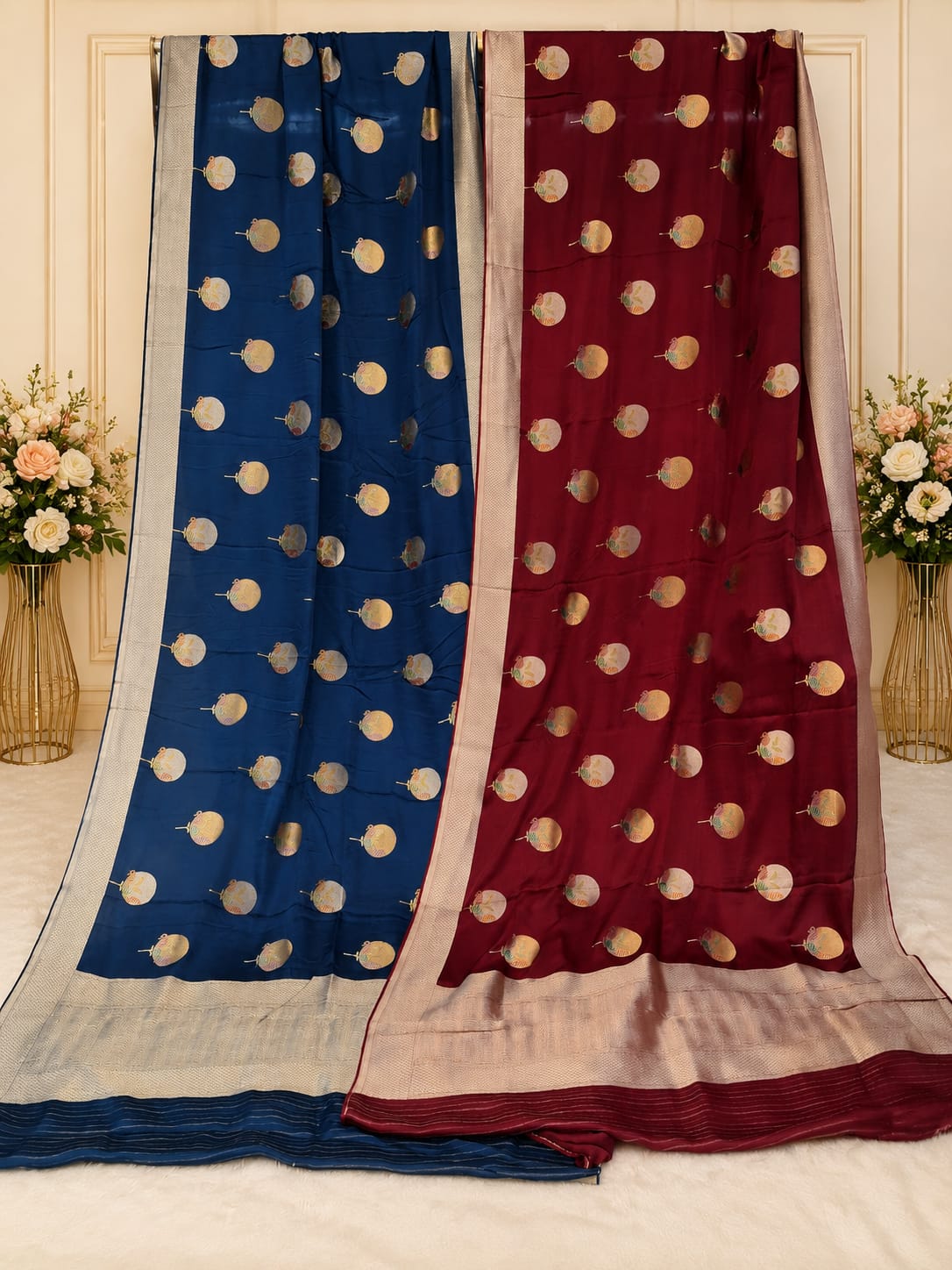 Premium Banarasi Silk Saree with Gold Butti Weaving