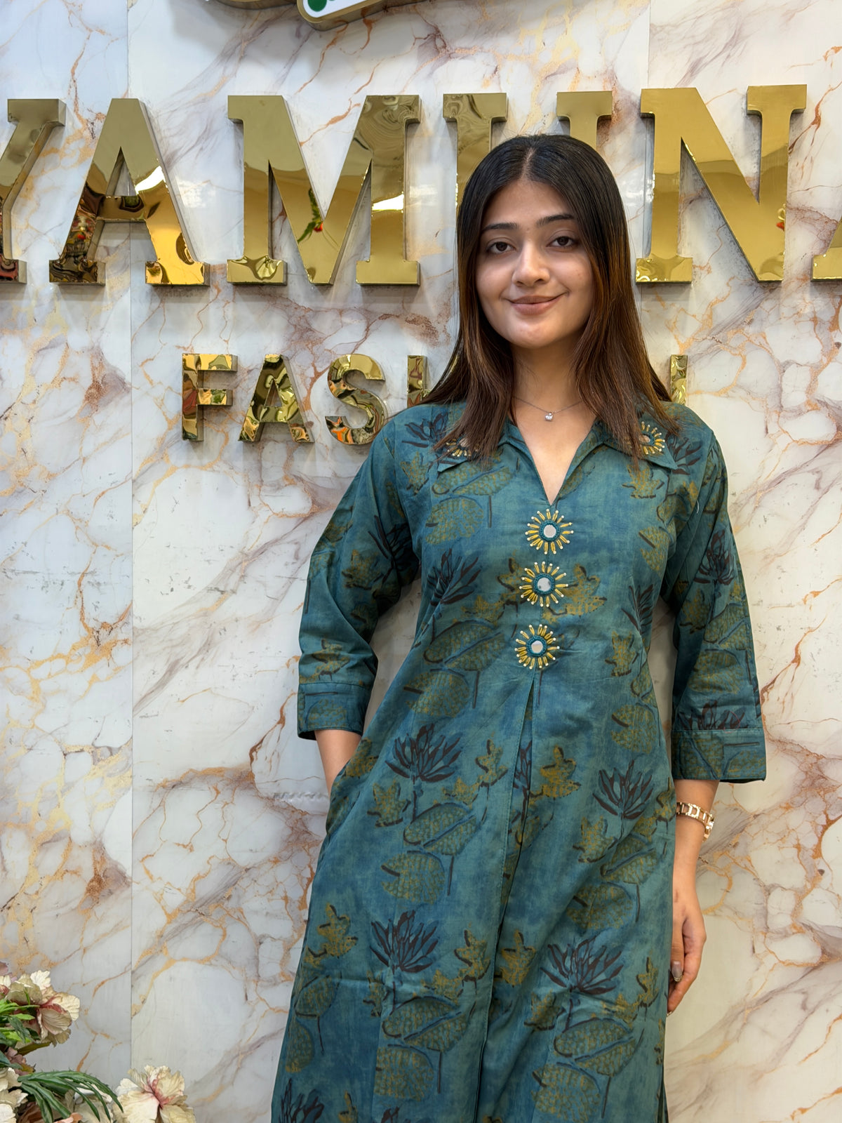 Mirrorwork Elegance Cotton Silk Dress