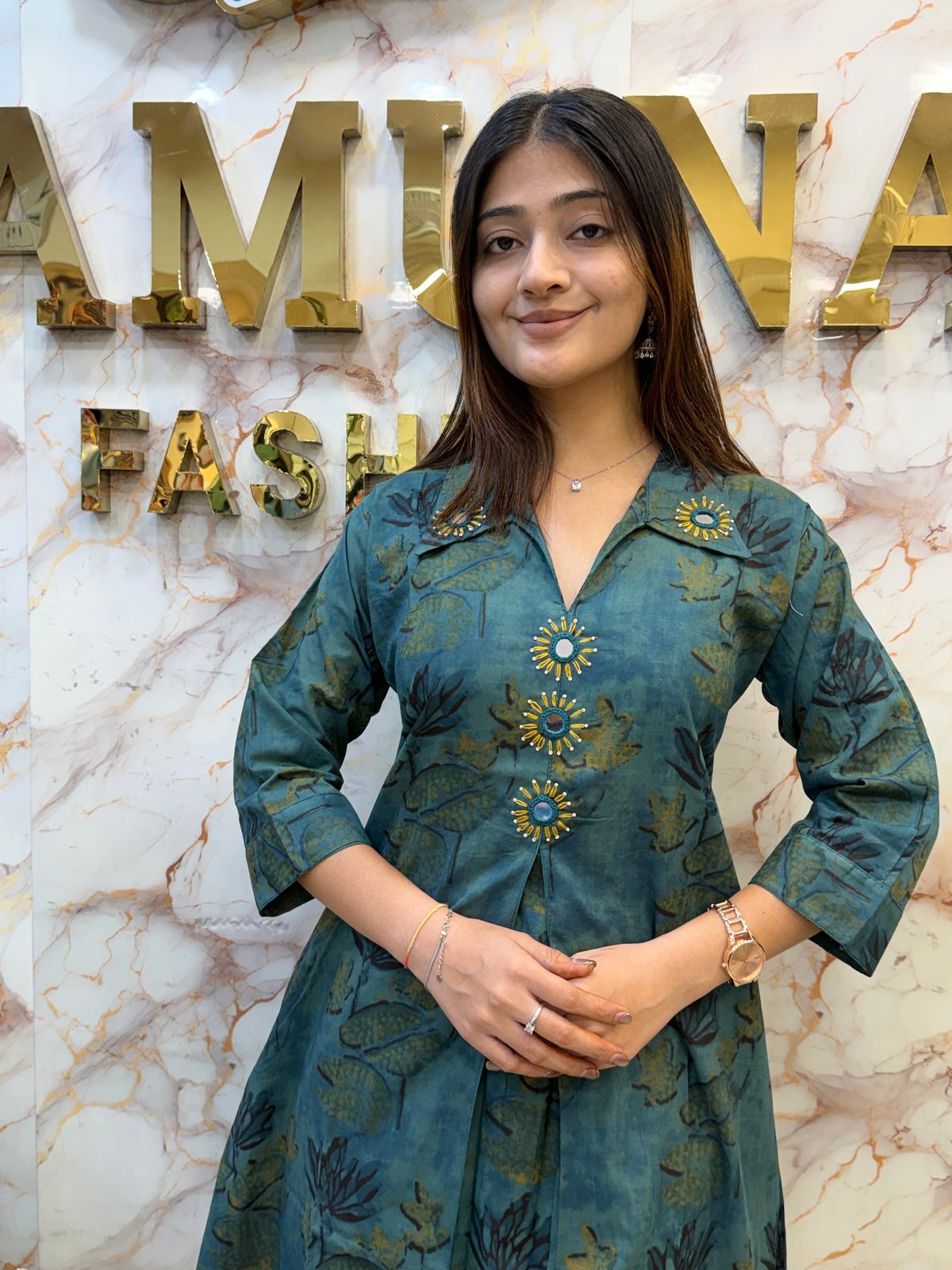 Mirrorwork Elegance Cotton Silk Dress