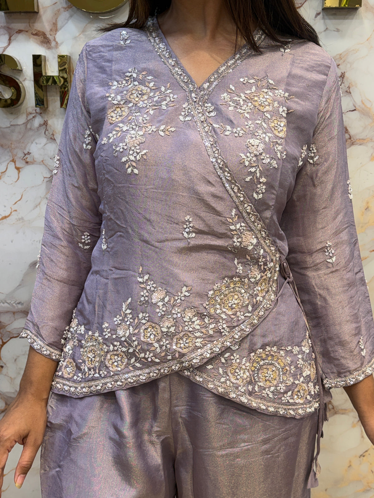 Glamorous Embroidered Top & Plazo ✨