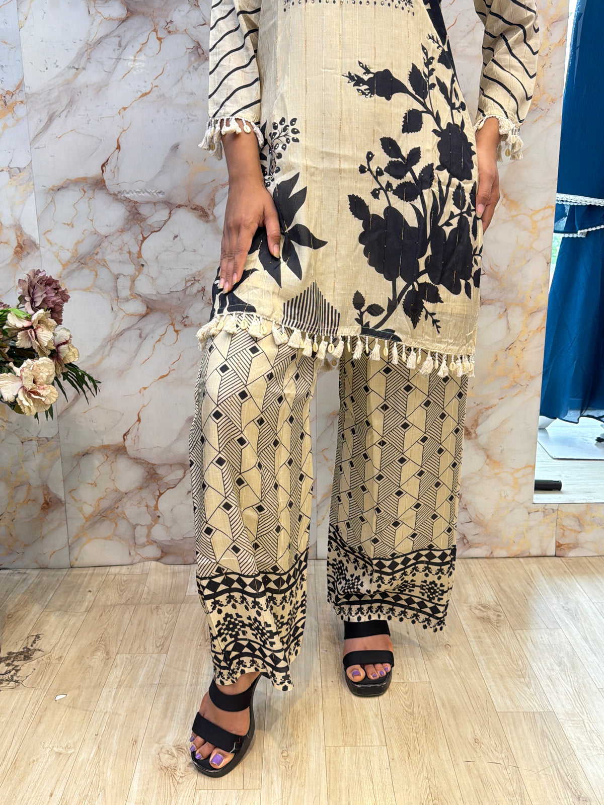 Tussle-Touched Printed Co-ord