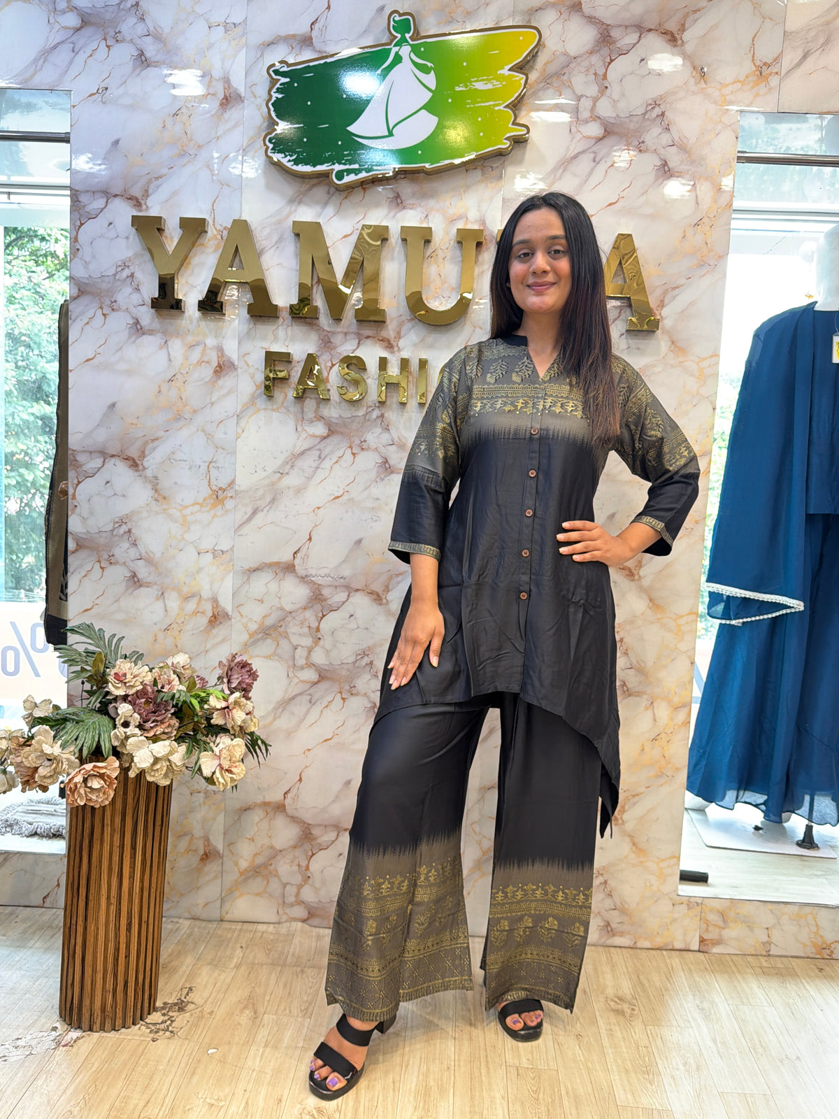 Tail-Cut Printed Malai Muslin Co-ord