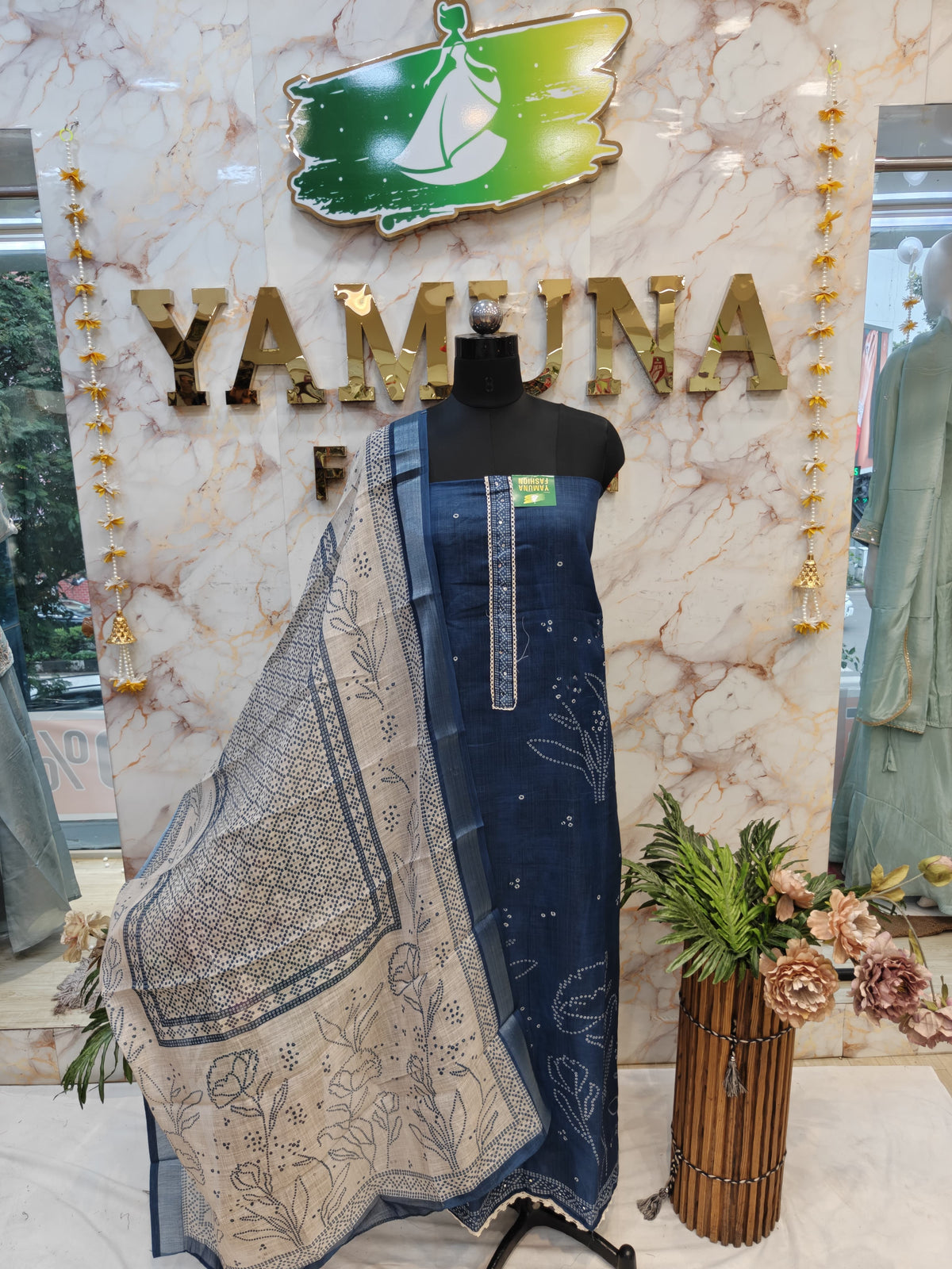 Elegant Linen Print Dress Material ✨